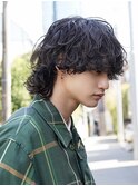 波巻きパーマメンズマッシュウルフツイストスパイラルパーマ