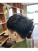 メンズカット／刈り上げ／黒髪／マッシュ