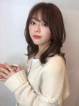 マイラ 銀座(myla) くびレイヤーエモージュ前髪薄めバング小顔カット大人ガーリー