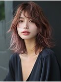 ★暗めカラーグランマッシュフェイスフレーミングデザインカラー