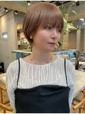 ダブルカラーショートウルフカットショートボブレイヤー前髪あり