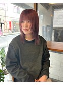 レイヤーカット/顔まわりレイヤー/ピンクカラー/ハイトーン