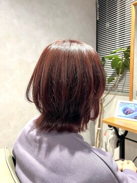 ビス ヘア アンド ビューティー 西新井店(Vis Hair＆Beauty) レッドブラウンカラー／暖色カラー/外ハネボブ/レイヤースタイル