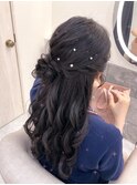 ハーフサイドおだんご【クランソア】ヘアセット/ヘアメ/心斎橋