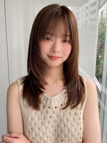 エトラ 渋谷店(etora) 小顔 前髪 レイヤーカット くびれヘア アプリコットオレンジ"