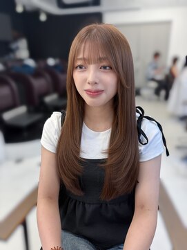 ハピネス 梅田茶屋町店(HAPPINESS) レイヤーカット/韓国ヘア/髪質改善/艶髪/ブラウン/顔まわり