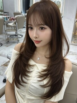 ベージュ/レイヤーカット/ハッシュカット/栄