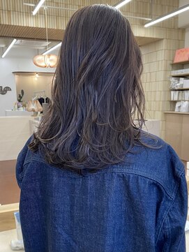 パークレーン アイス イヴェン(park lane ICI yeven) ブリーチなしロングレイヤーボブダブルカラー春カラーグレージュ