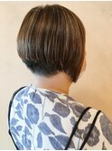 【morio鶴瀬】ハイライト×刈り上げ前下がりショート