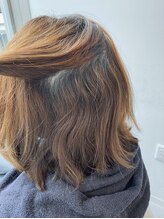 【髪質改善　酸性ストレート】Before[東銀座]［白髪ぼかし］