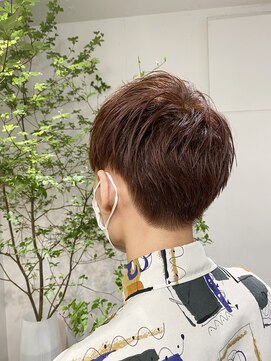 サルファ ヘアデザイン 名古屋 丸の内(S.ALPHA HAIR DESIGN) 爽やかなソフト刈り上げにチェリーブラウン