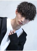 ツイストスパイラルパーマ前下がりVマッシュ