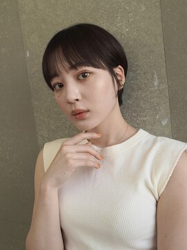 ロンド パルティール 大宮(Lond partir) カールセミディシアカラー姫カットダークアッシュショート