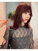 【KASUMI天神美容室】秋色×レイヤー×レッドブラウン