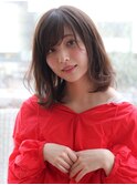 似合わせくびれ小顔カットネビージュワンレンひし形ボブルフ黒髪
