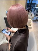 ベイビーピンク×ボブ