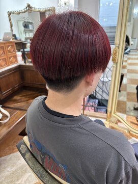 ヘア ヴァーゴ(Hair vago) 暗めチェリーレッドマッシュ