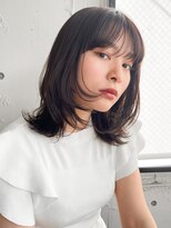 アグノス 青山(Agnos) うるツヤ斜めバングミディくせ毛風カール似合わせレイヤーカット