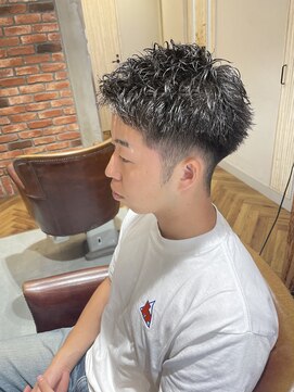 ラ タント(L'attente) メンズショート×ピンパーマ