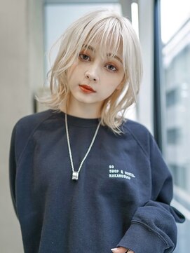 ギークス(GEEKS) 【GEEKS渋谷】ホワイトブリーチ/ハッシュカット/ウルフ/冬カラー