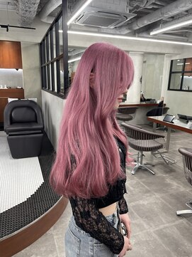 ニコ トウキョウ 渋谷(nico TOKYO) ダブルカラーチェリーレッドピンクブラウン韓国レイヤーロング