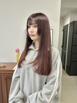 ヘアー アイス 御器所本店(HAIR ICI) ブリーチなしカラー暖色カラーピンクパープル小顔レイヤー