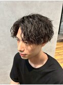 メンズ刈り上げマッシュツイストスパイラルパーマ