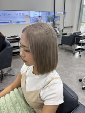 ♪ミルクティーベージュ/ブリーチカラー/ボブ