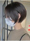 調布白髪染めハンサムショートウルフアッシュグレージュカラー