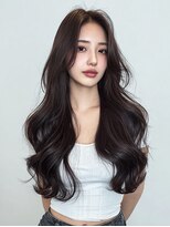 フレイムスヒュー 高崎店(FRAMES HUE) 韓国ハッシュカット×艶ショコラベージュカーテンバング高崎