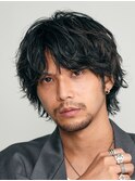 メンズシースルーマッシュニュアンスパーマシャドウパーマテテ風