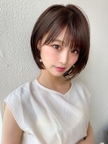 20代30代40代大人かわいい 小顔 丸みショートボブベージュカラー