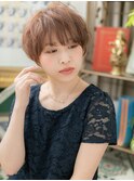 ミルクティーブラウンくせ毛風マッシュウルフc5川口20代30代40代