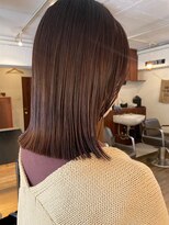 結べるボブ 切りっぱなし ぷつっとカット ミディアム ストレート