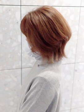 ヴィラ 川西店(Villa) 大人可愛い切りっぱなしひし形レイヤーカットモカベージュ