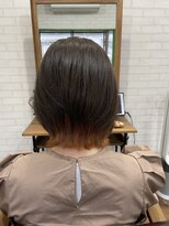 ライフ 忍ケ丘店(Lyfe)&nbsp;インナーカラーオレンジベージュ_ボブルフベビーバング_194