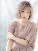 ドクターズ サロン ラブ(Dr's Salon LAB)&nbsp;オン眉バング小顔ベージュピンクゆるふわボブd古河10代20代30代