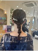 結婚式ヘアセット 【 編みおろしヘア 】