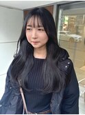 地毛風グレージュ 実習カラー 就活カラー 顔周りカット 艶髪