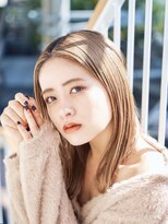 ワンズクロエ 原宿店(ONE's Chloe) くびれヘアアプリコットオレンジハイライトカラーブルーカラー