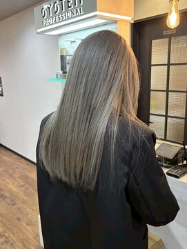 ヘアプレイスソル (HAIR PLACE SoL) ブリーチカラー/オリーブベージュ/ストレートロング