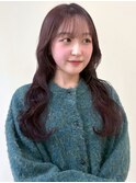 シースルーバング 顔周りカット ロングレイヤー 透明感カラー