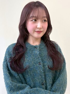 ユニバイリサ 天神大名店(uni by risa) シースルーバング 顔周りカット ロングレイヤー 透明感カラー