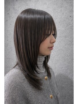 テラ(terra) 【20代30代】透明感グレージュ×うる艶ストレートレイヤー