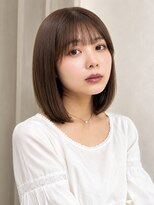 サンドレオ 新宿店(sand Leo) 顔周りカット/縮毛矯正/ダークブラウン/コーラルピンク