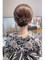 シュクレアミ 福島(sucre ami) 浴衣着付け×シニヨン【福島/ヘアセット着付け】