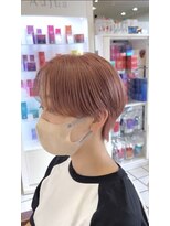 シエル ドゥ サワ(ciel de SAWA) ピンクベージュ×マッシュショート 刈り上げ×ハイトーン