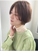 丸みショート　エアリーショート　前髪長めショート　小顔