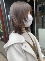 ヘアーアンドメイク シーク 八王子(HAIR&MAKE SeeK) グレージュ カラー ミディアムレイヤー