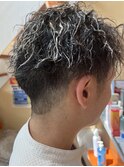 ホワイトメッシュ×ツイストパーマ
